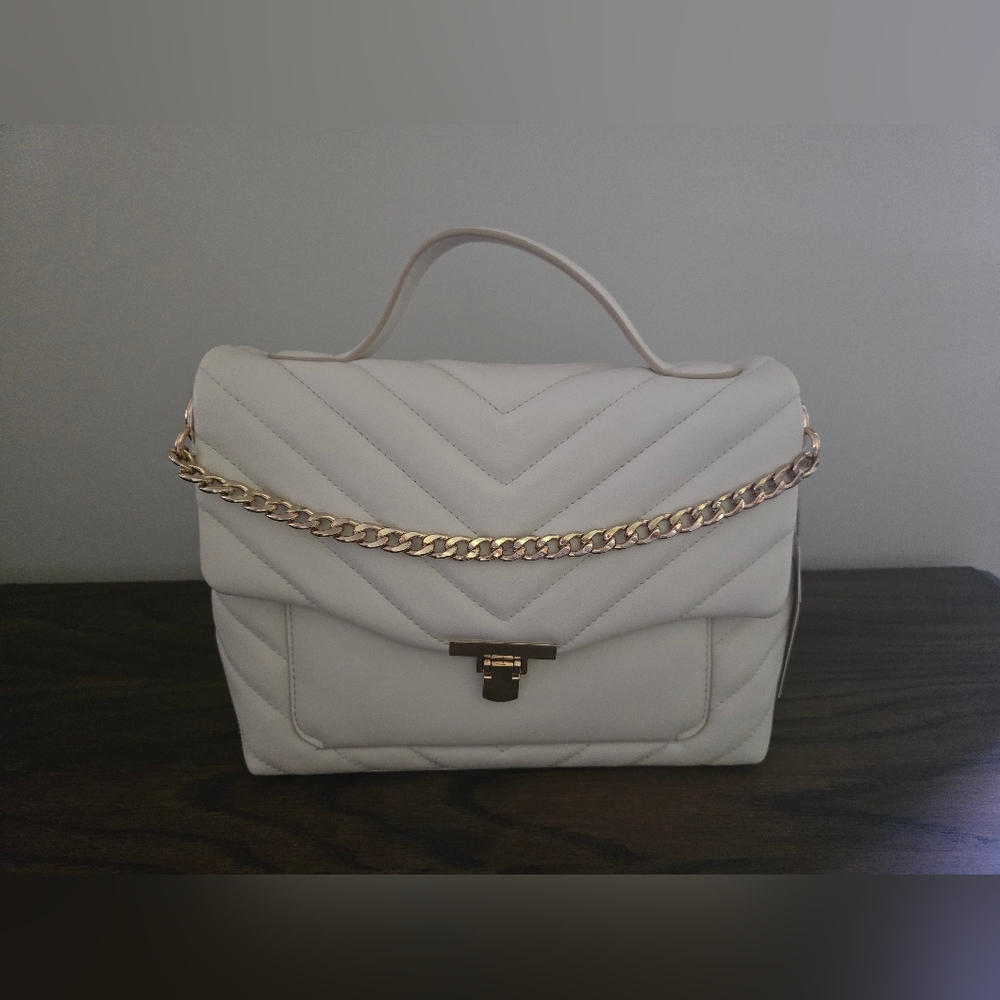 A New Day White Quilted Crossbody Bag